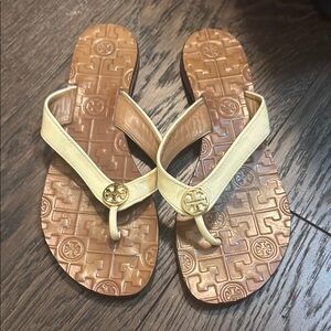 Tory Burch Yellow and Brown Sandals